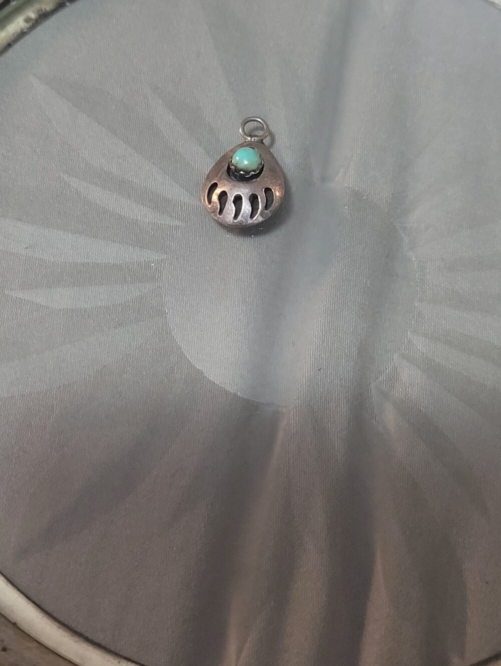 Sterling Silver Turquoise Drop Pendant - Blue Stone